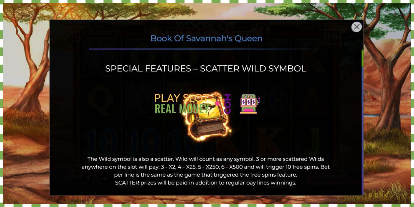 Slot Book of Savannahs Queen por dinheiro real, foto - 5