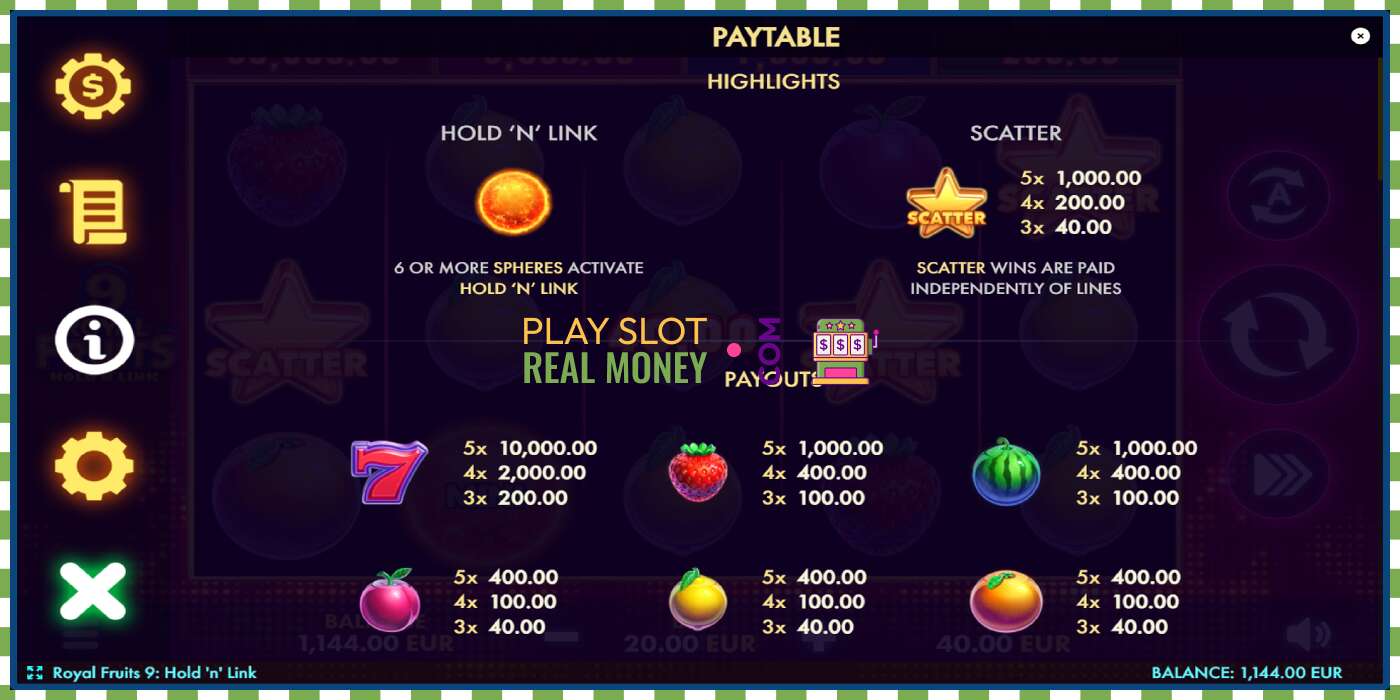 Slot Royal Fruits 9: Hold N Link za pravi novac, slika - 5