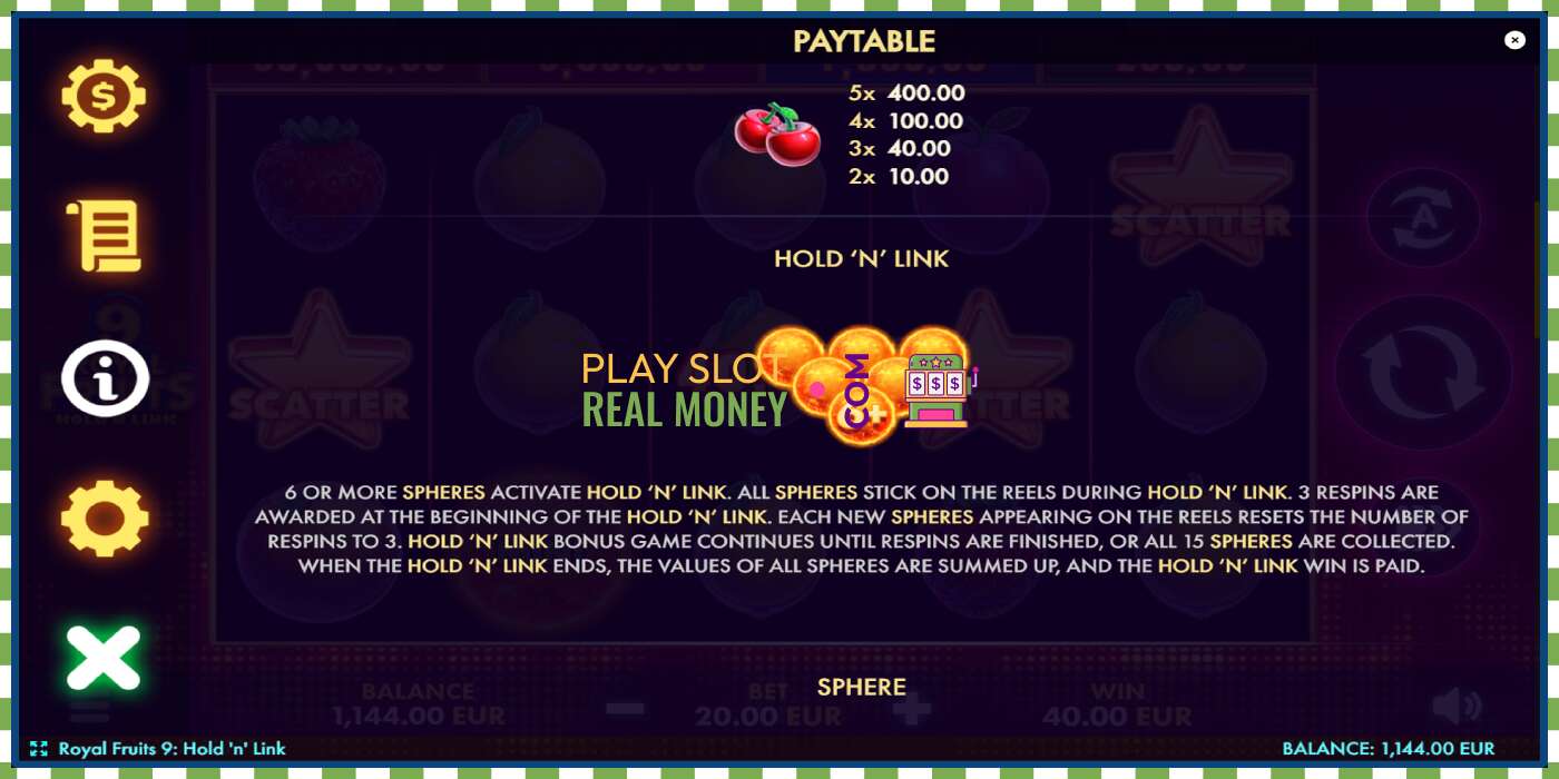 Slot Royal Fruits 9: Hold N Link za pravi novac, slika - 6