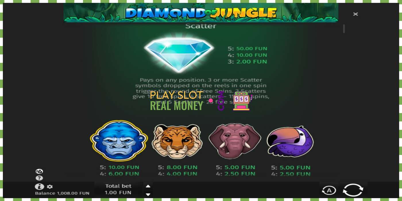 Yanayopangwa Diamond of Jungle kwa pesa halisi, picha - 4