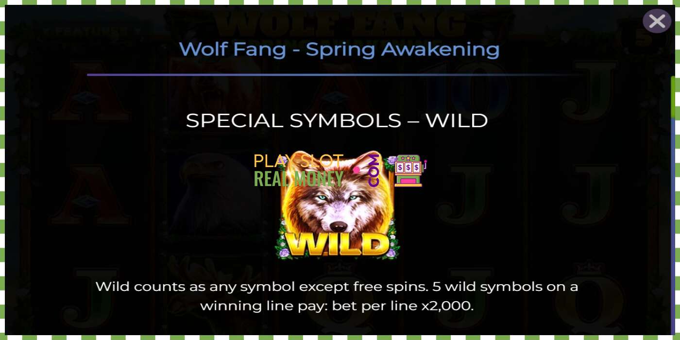 স্লট Wolf Fang - Spring Awakening প্রকৃত অর্থের জন্য, ছবি - 4