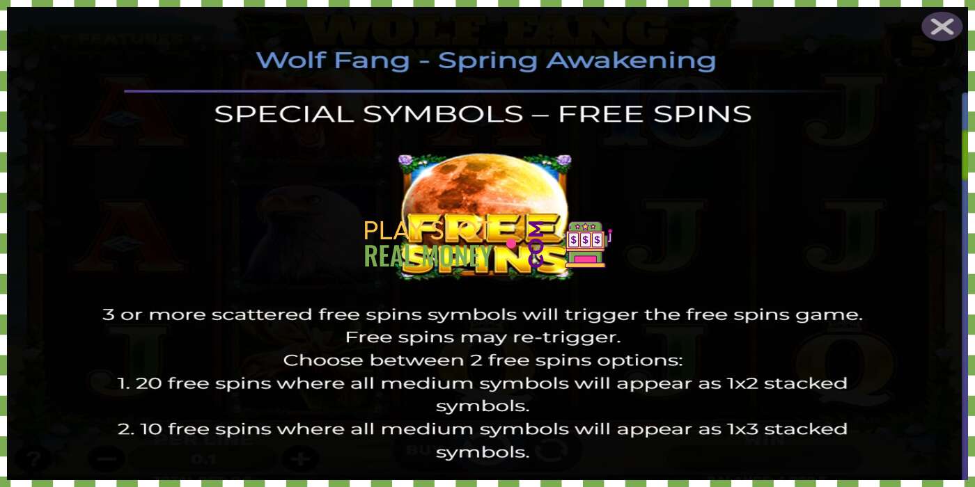 স্লট Wolf Fang - Spring Awakening প্রকৃত অর্থের জন্য, ছবি - 5