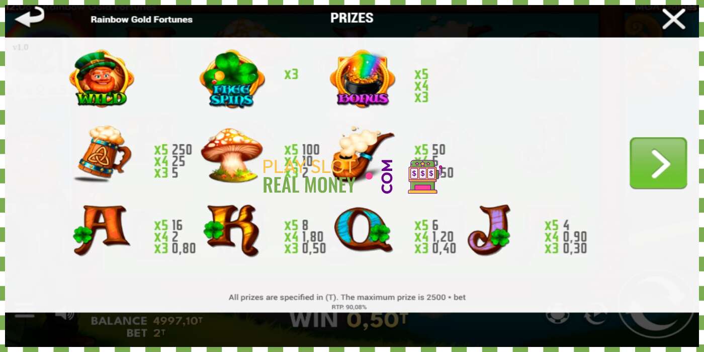 Слот Rainbow Gold Fortunes на реальные деньги, картинка - 4