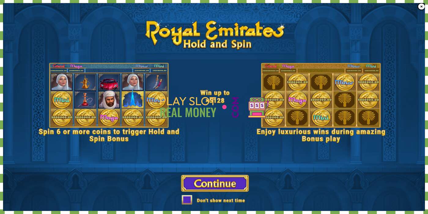 Slot Royal Emirates Hold and Spin for real money, picture - 1