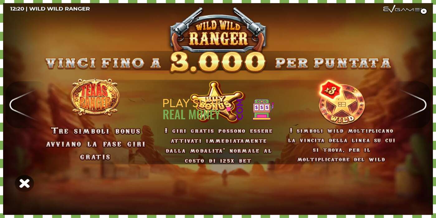 חָרִיץ Wild Wild Ranger עבור כסף אמיתי, תמונה - 5