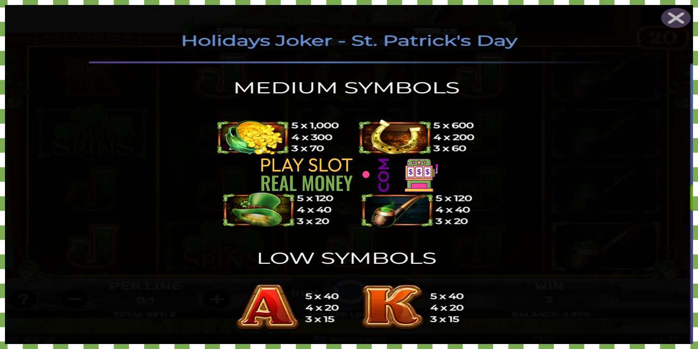 Слот Holidays Joker - St. Patricks Day на реальные деньги, картинка - 6