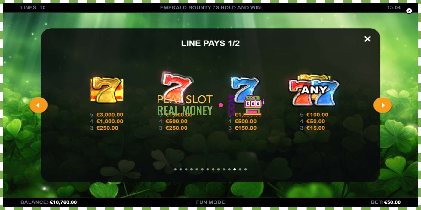 තව් Emerald Bounty 7s Hold and Win සැබෑ මුදල් සඳහා, පින්තූරය - 5