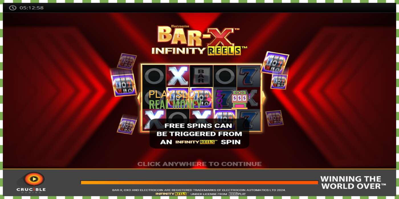 Slot Bar-X Infinity Reels za pravi novac, slika - 1