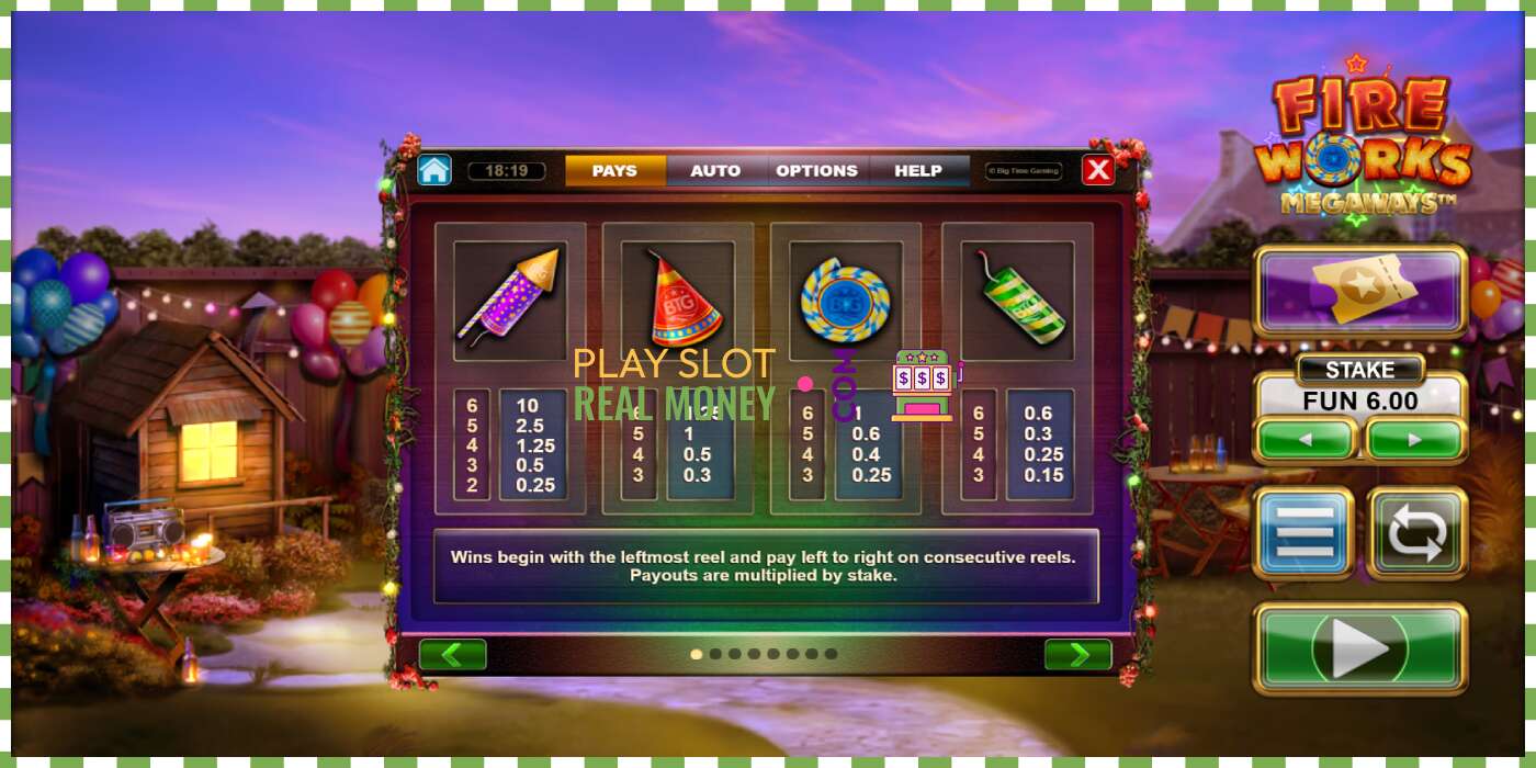 Slot Fireworks Megaways por diñeiro real, imaxe - 5