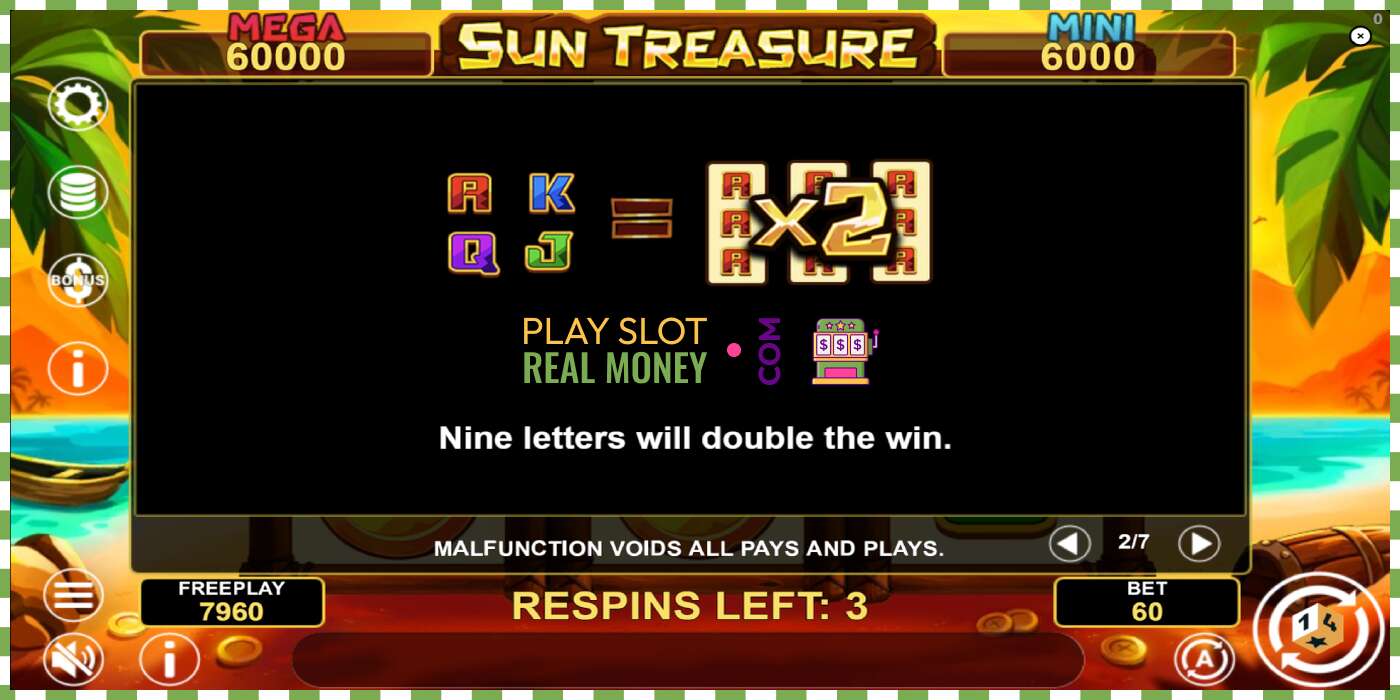 स्लॉट Sun Treasure Hold & Win वास्तविक पैशासाठी, चित्र - 6