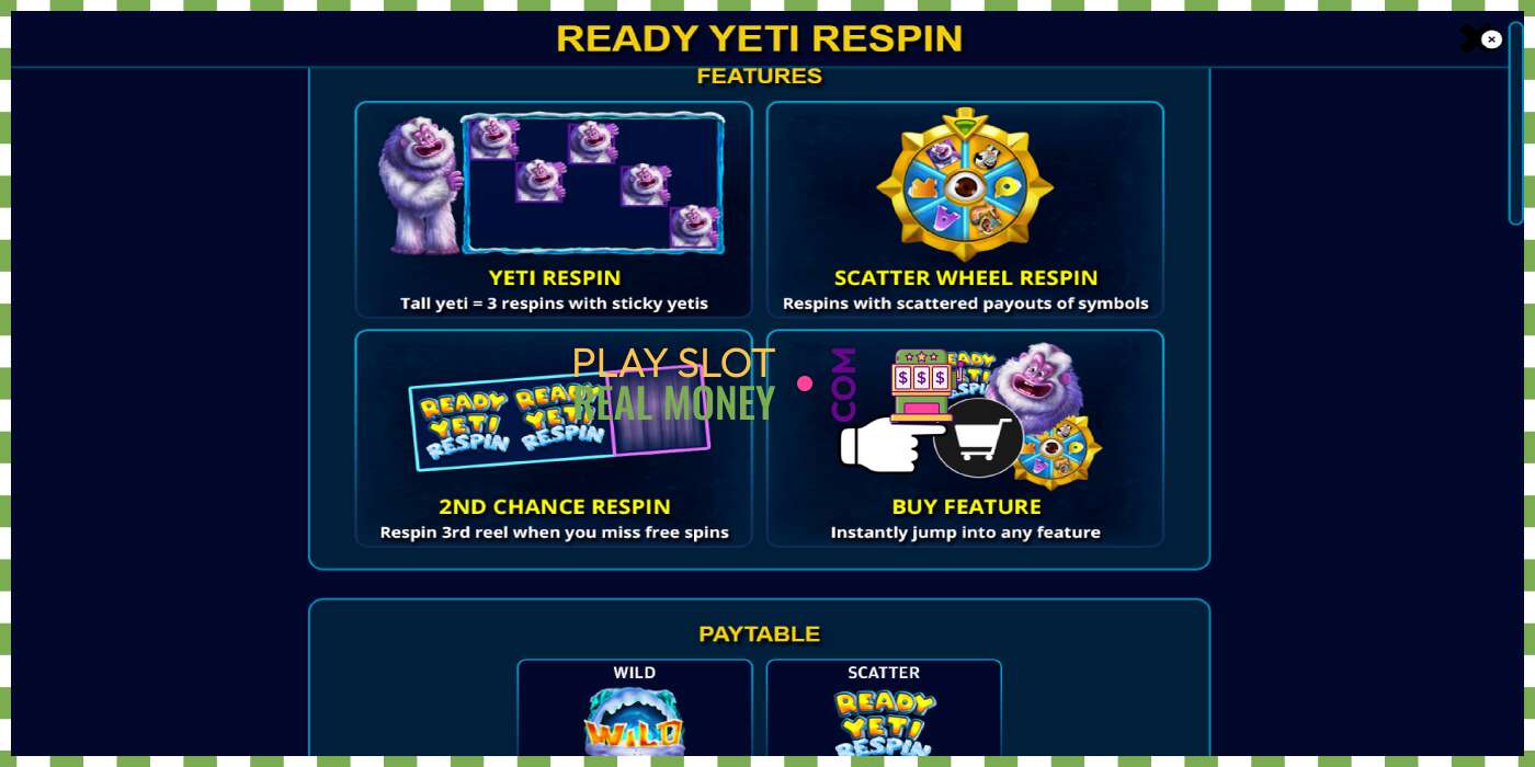 Slot Ready Yeti Respin чыныгы акча үчүн, сүрөт - 5