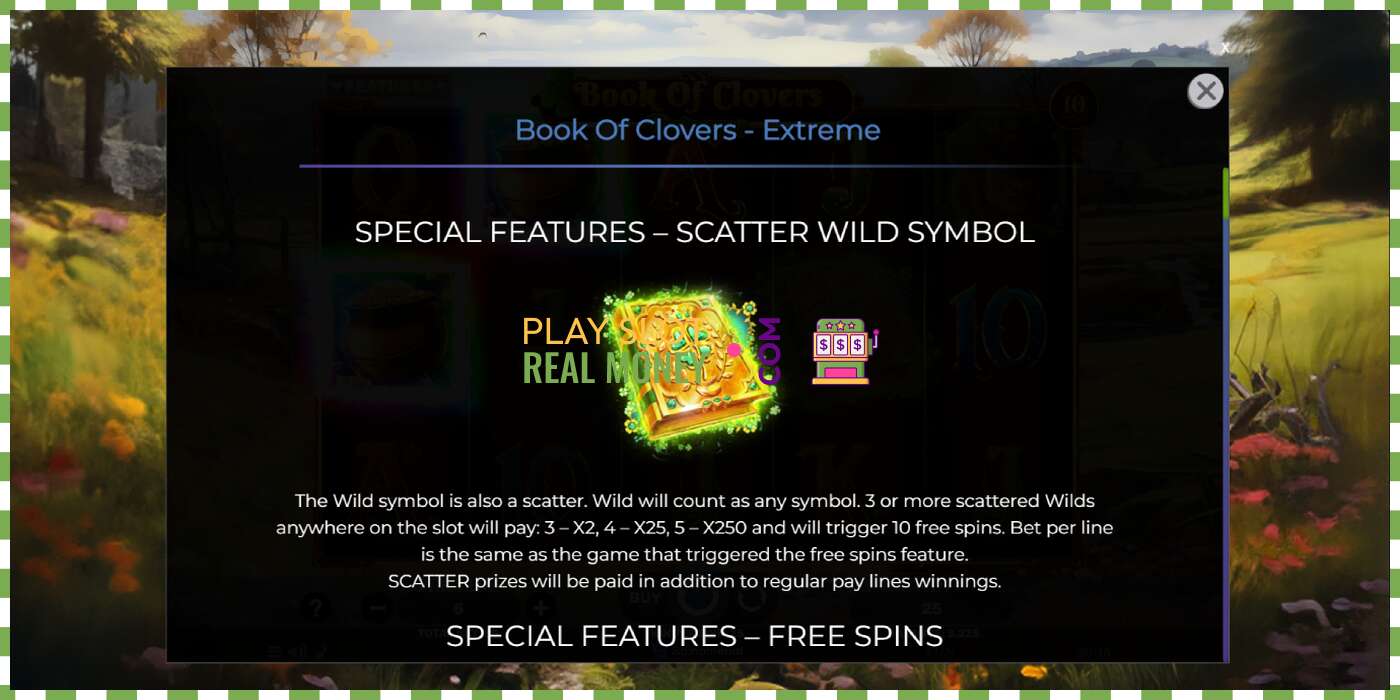 स्लॉट Book of Clovers - Extreme वास्तविक पैशासाठी, चित्र - 5