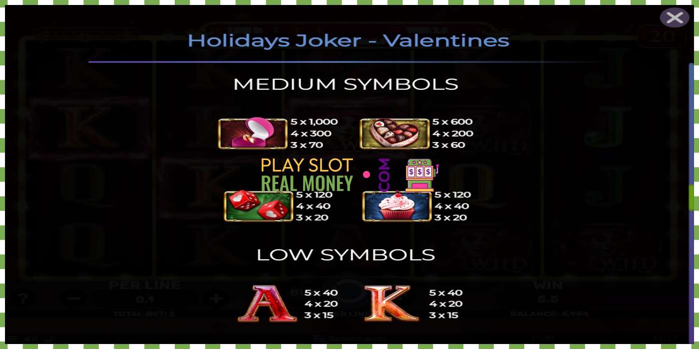 Слот Holidays Joker - Valentines на реальные деньги, картинка - 6