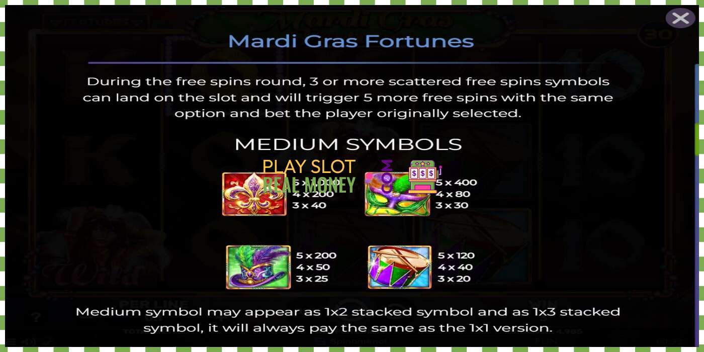 Слот Mardi Gras Fortunes на реальные деньги, картинка - 5