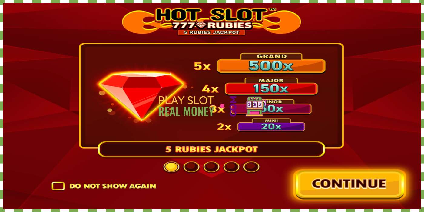 Սլոտ Hot Slot 777 Rubies Extremely Light իրական փողի դիմաց, նկար - 1