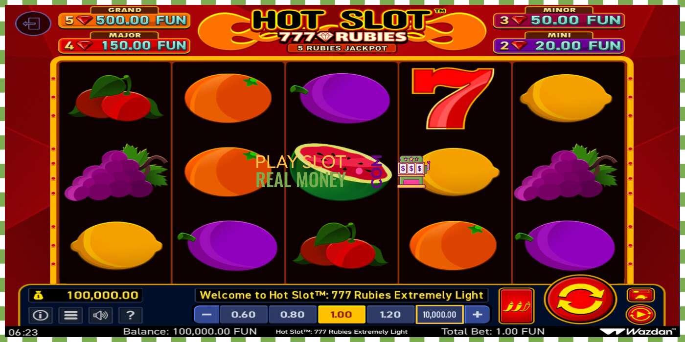 Սլոտ Hot Slot 777 Rubies Extremely Light իրական փողի դիմաց, նկար - 2