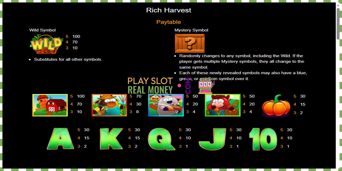 Слот Rich Harvest за вистински пари, слика - 4