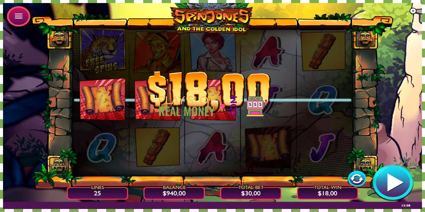 Slot Spin Jones and the Golden Idol por diñeiro real, imaxe - 3