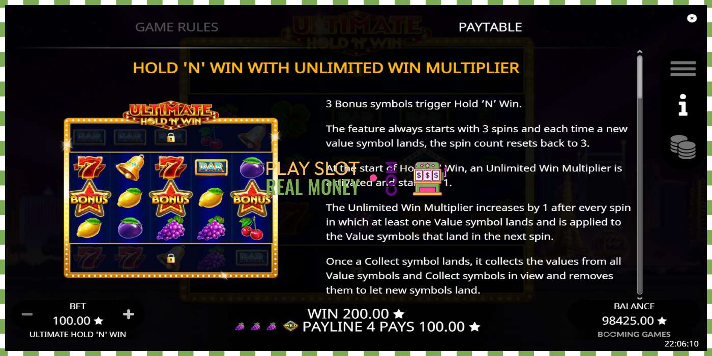 Slot Ultimate Hold N Win pe bani reali, poza - 5