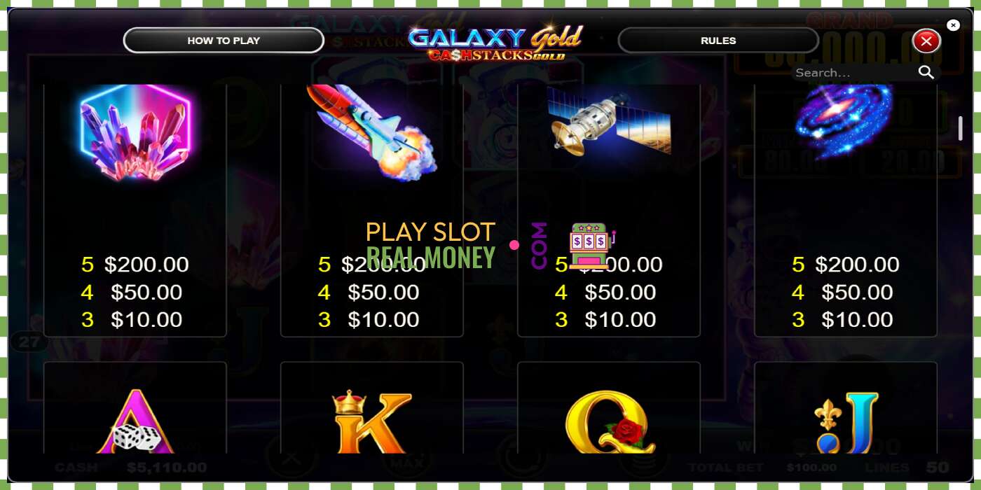 Ranura Galaxy Gold CashStacks Gold per diners reals, imatge - 5