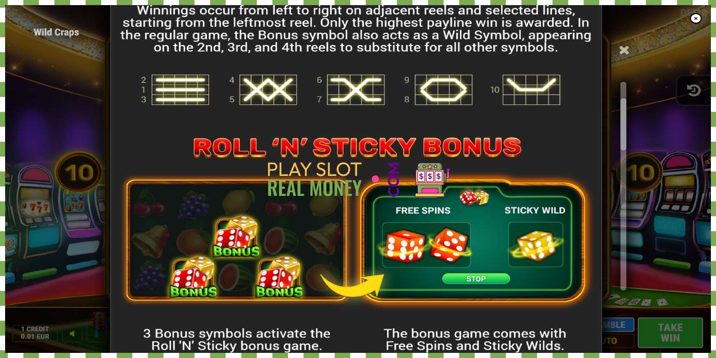 Slot Wild Craps pe bani reali, poza - 5