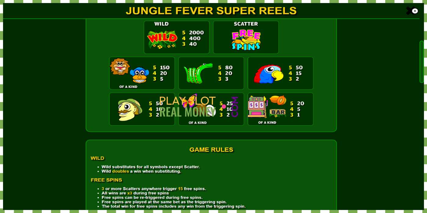 Slot Jungle Fever Super Reels por dinheiro real, foto - 6