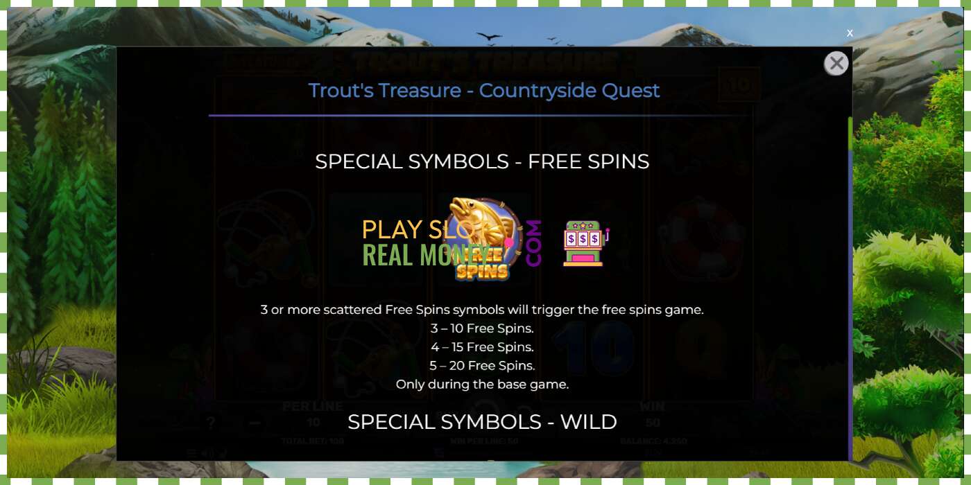 স্লট Trouts Treasure Countryside Quest প্রকৃত অর্থের জন্য, ছবি - 5