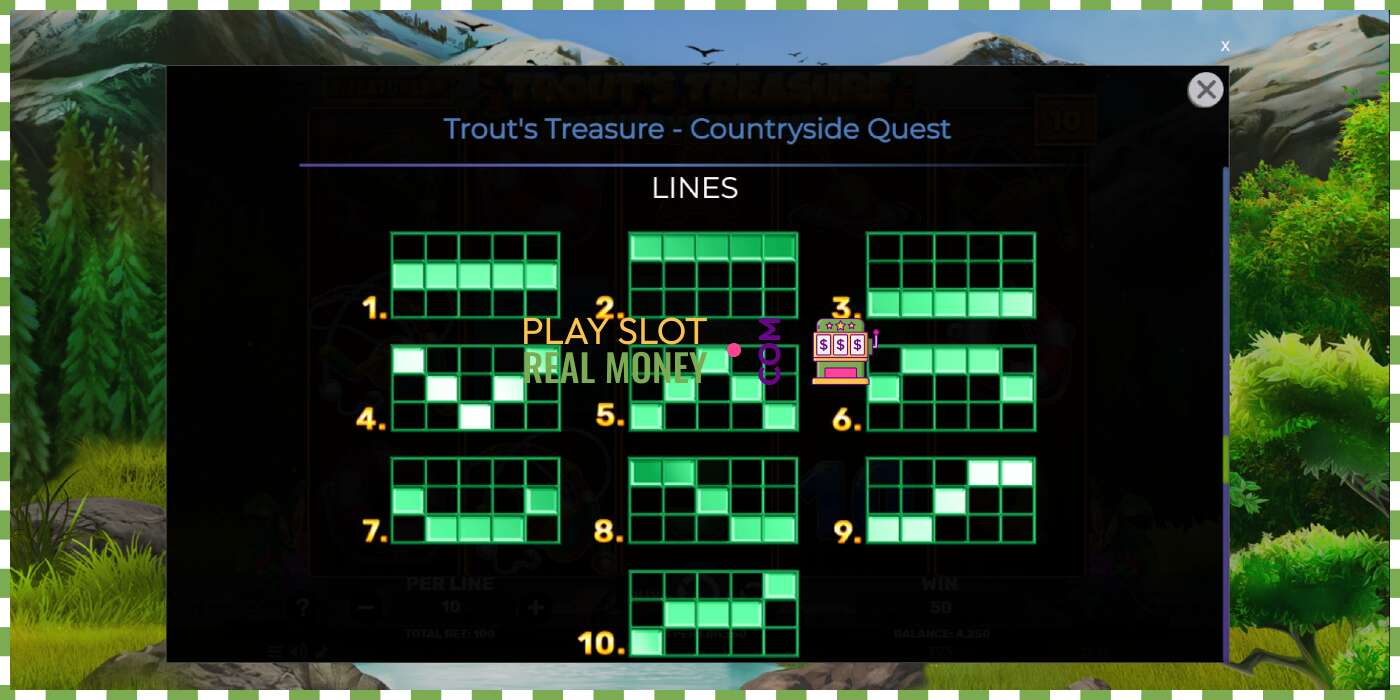 স্লট Trouts Treasure Countryside Quest প্রকৃত অর্থের জন্য, ছবি - 7