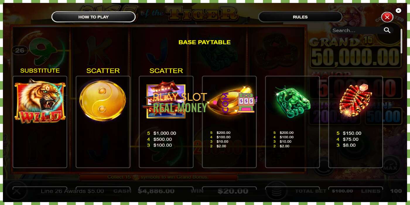 Slot Rise of the Tiger untuk wang sebenar, gambar - 5