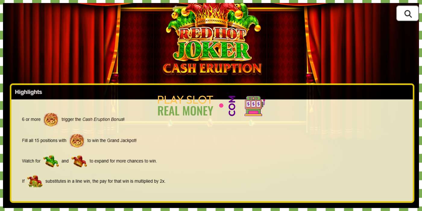 Lizdas Cash Eruption Red Hot Joker už tikrus pinigus, nuotrauka - 5