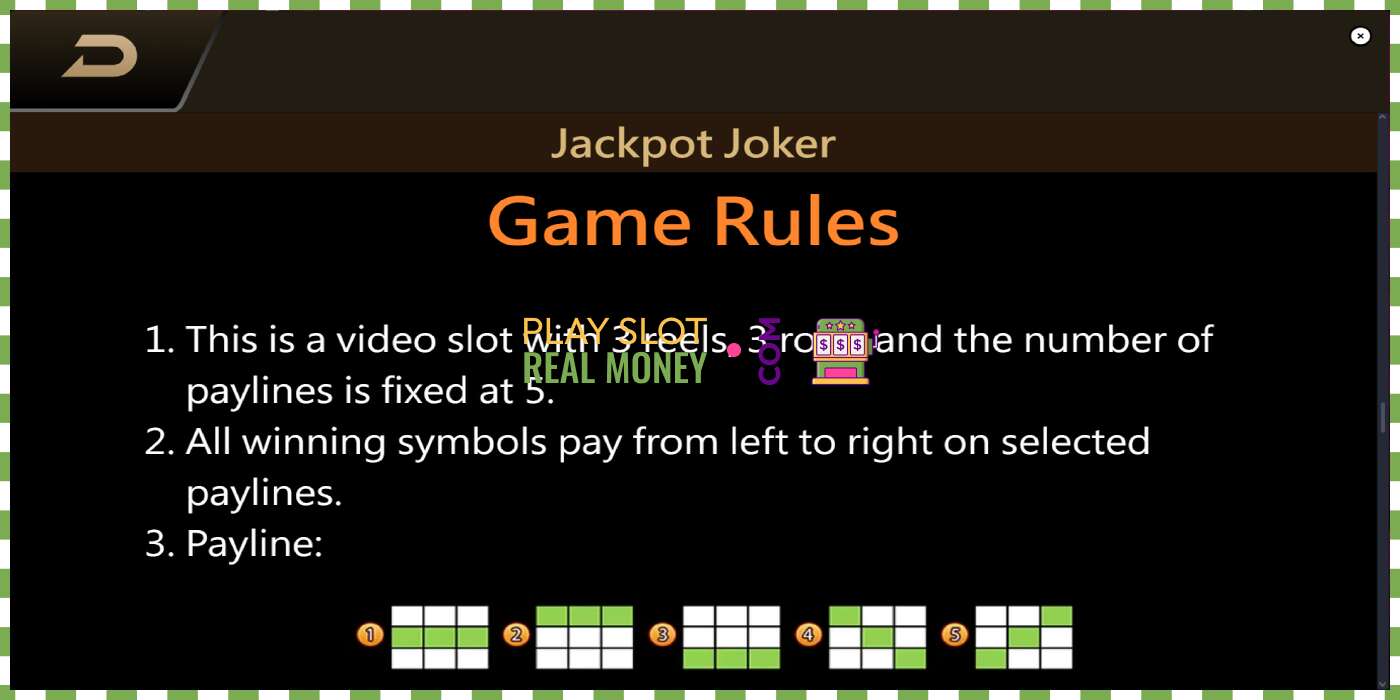 स्लॉट Jackpot Joker वास्तविक पैशासाठी, चित्र - 7