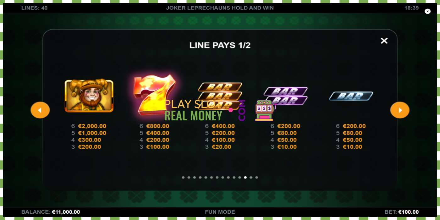 Slot Joker Leprechauns Hold and Win for rigtige penge, billede - 6