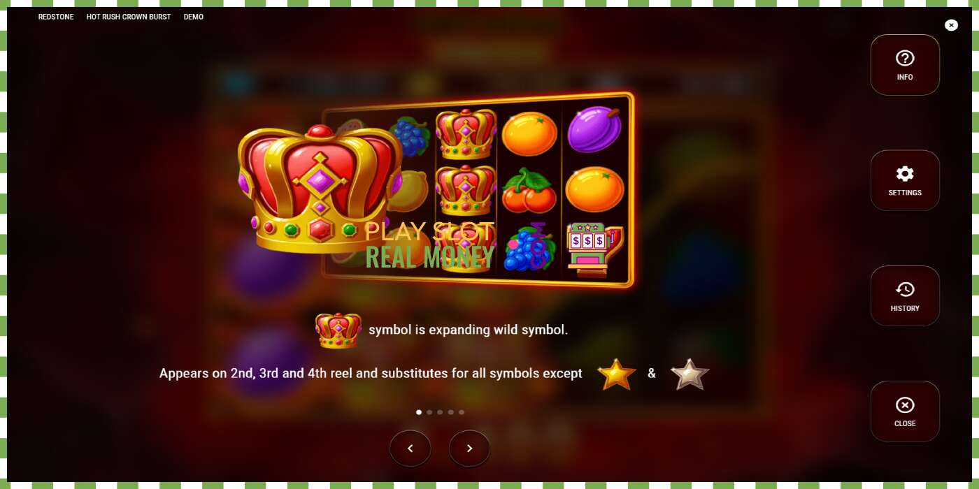 Slot Hot Rush Crown Burst për para të vërteta, foto - 5