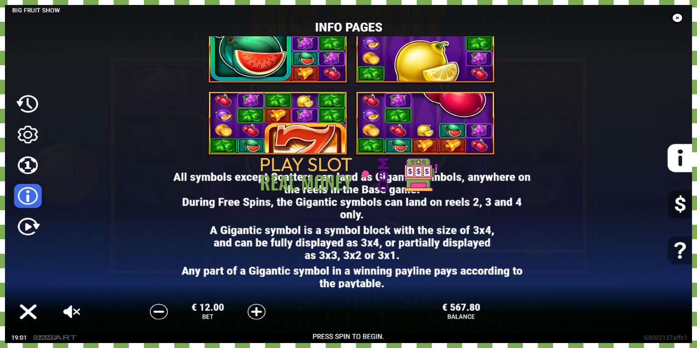 Slot Big Fruit Show za skutočné peniaze, obrázok - 5