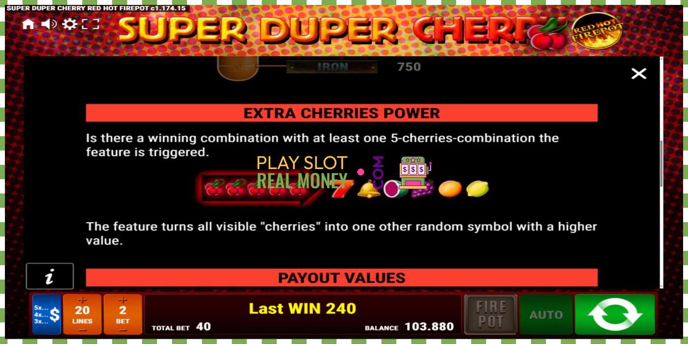 Слот Super Duper Cherry Red Hot Firepot на реальные деньги, картинка - 5