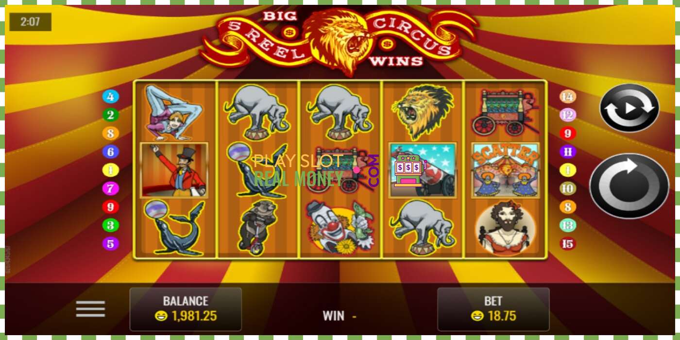 Slot 5 Reel Circus për para të vërteta, foto - 1