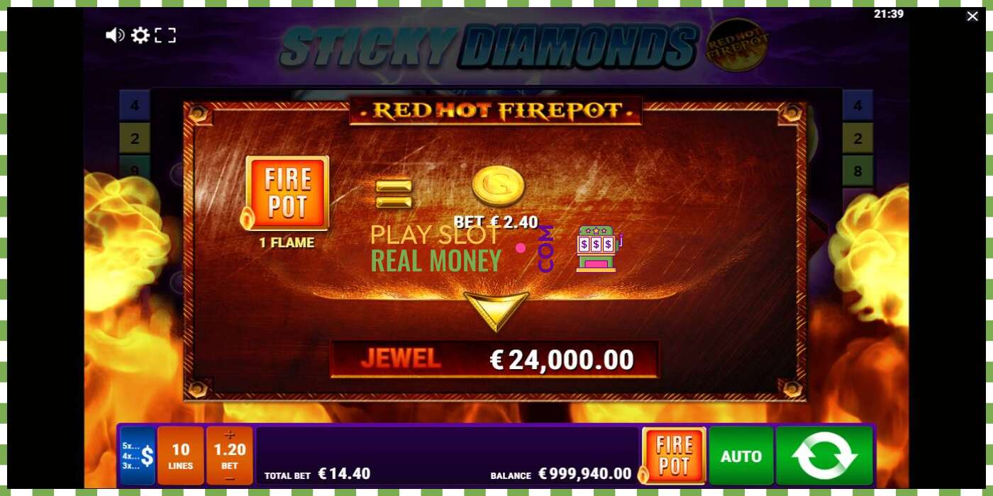 Слот Sticky Diamonds Red Hot Firepot на реальные деньги, картинка - 4