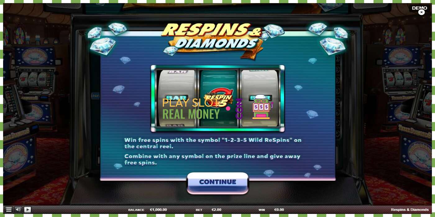 Слот Respins Diamonds на реальные деньги, картинка - 1