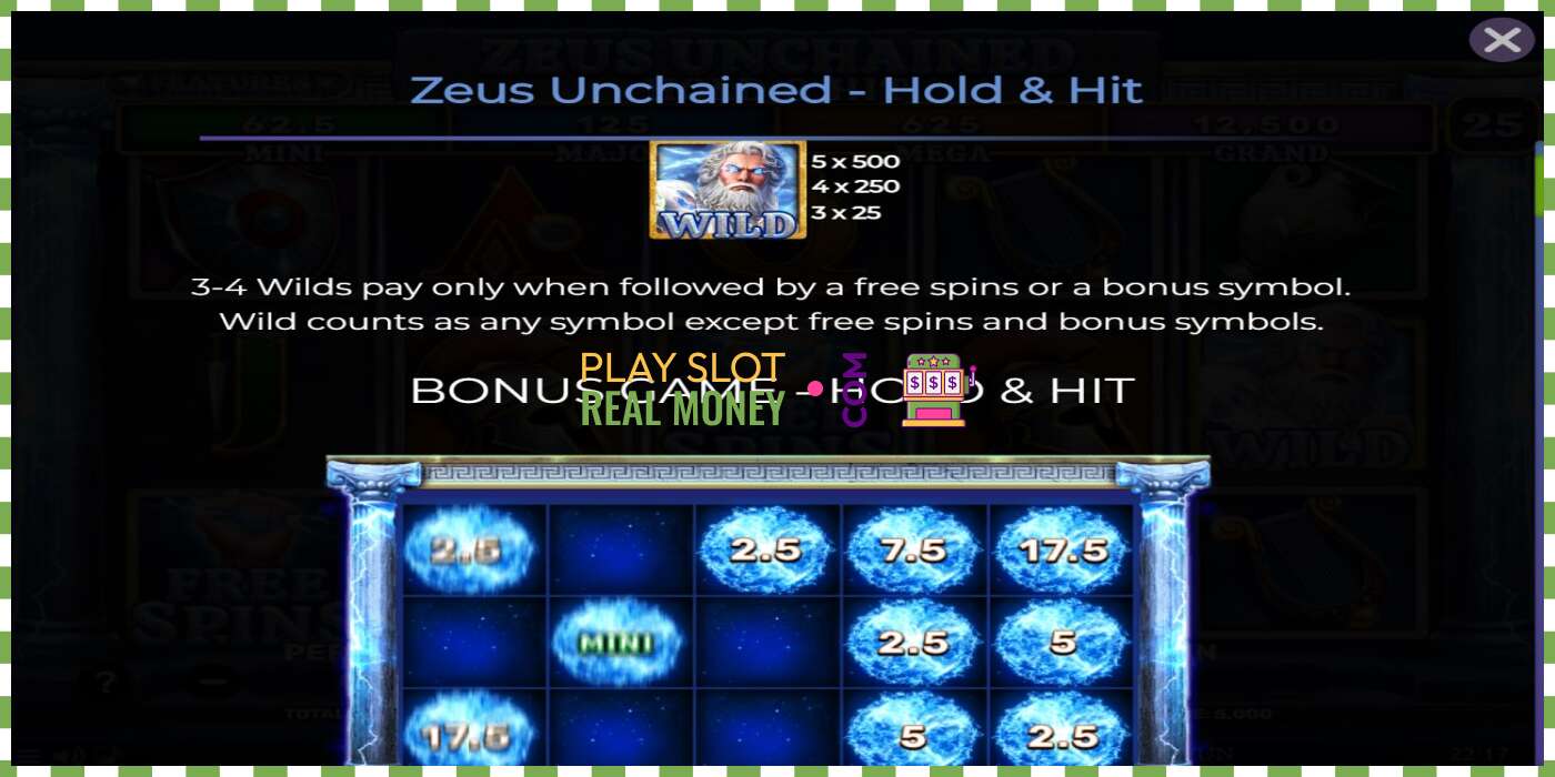 Слот Zeus Unchained - Hold & Hit на реальные деньги, картинка - 4