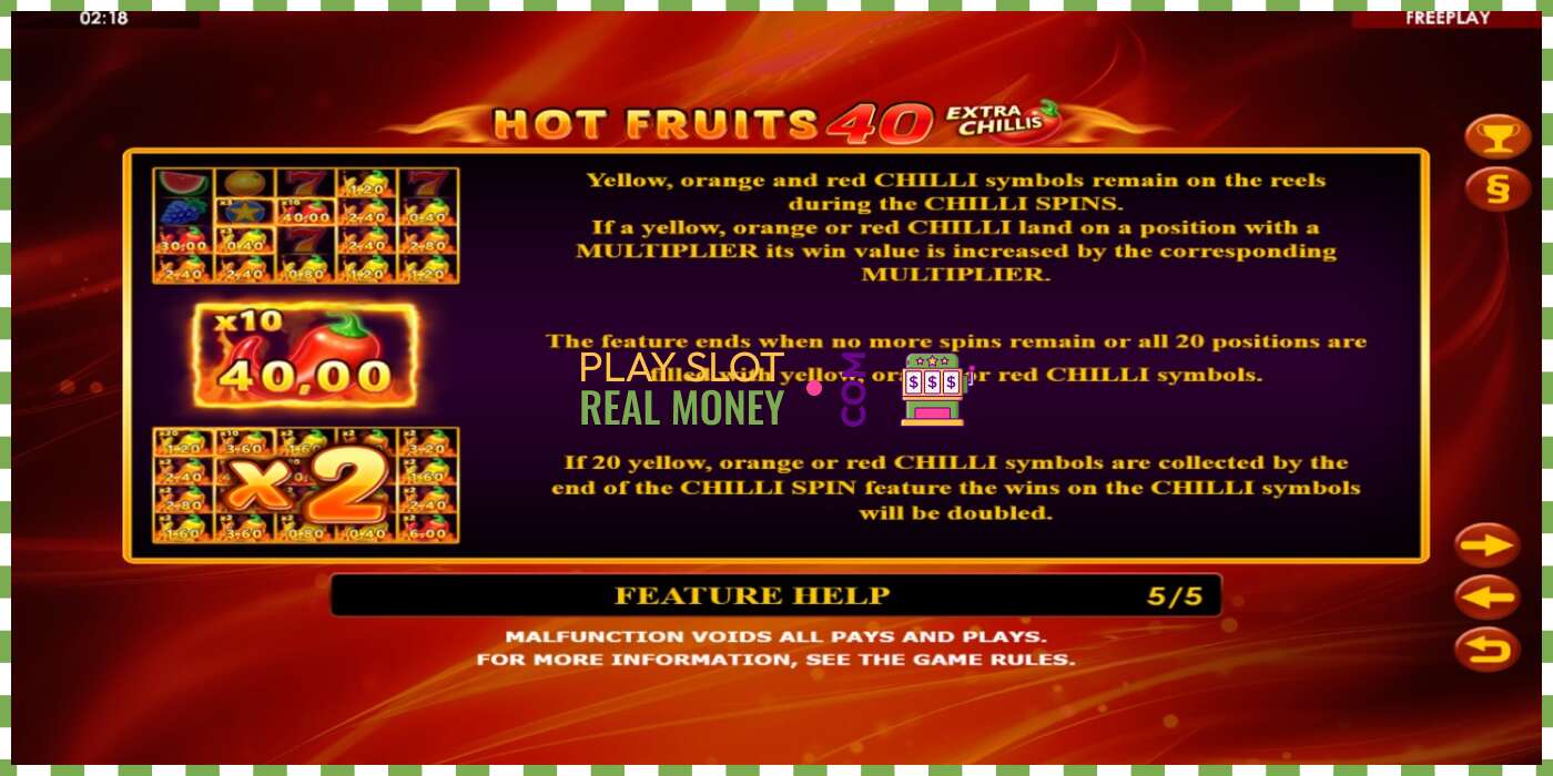 Слот Hot Fruits 40 Extra Chillis на реальные деньги, картинка - 6