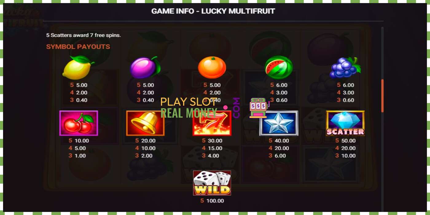 Слот Lucky Multifruit на реальные деньги, картинка - 3