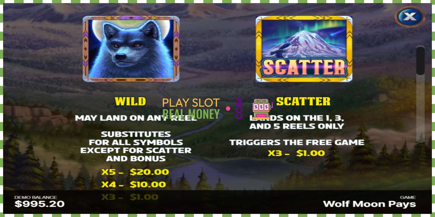 Slot Wolf Moon Pays za pravi novac, slika - 4