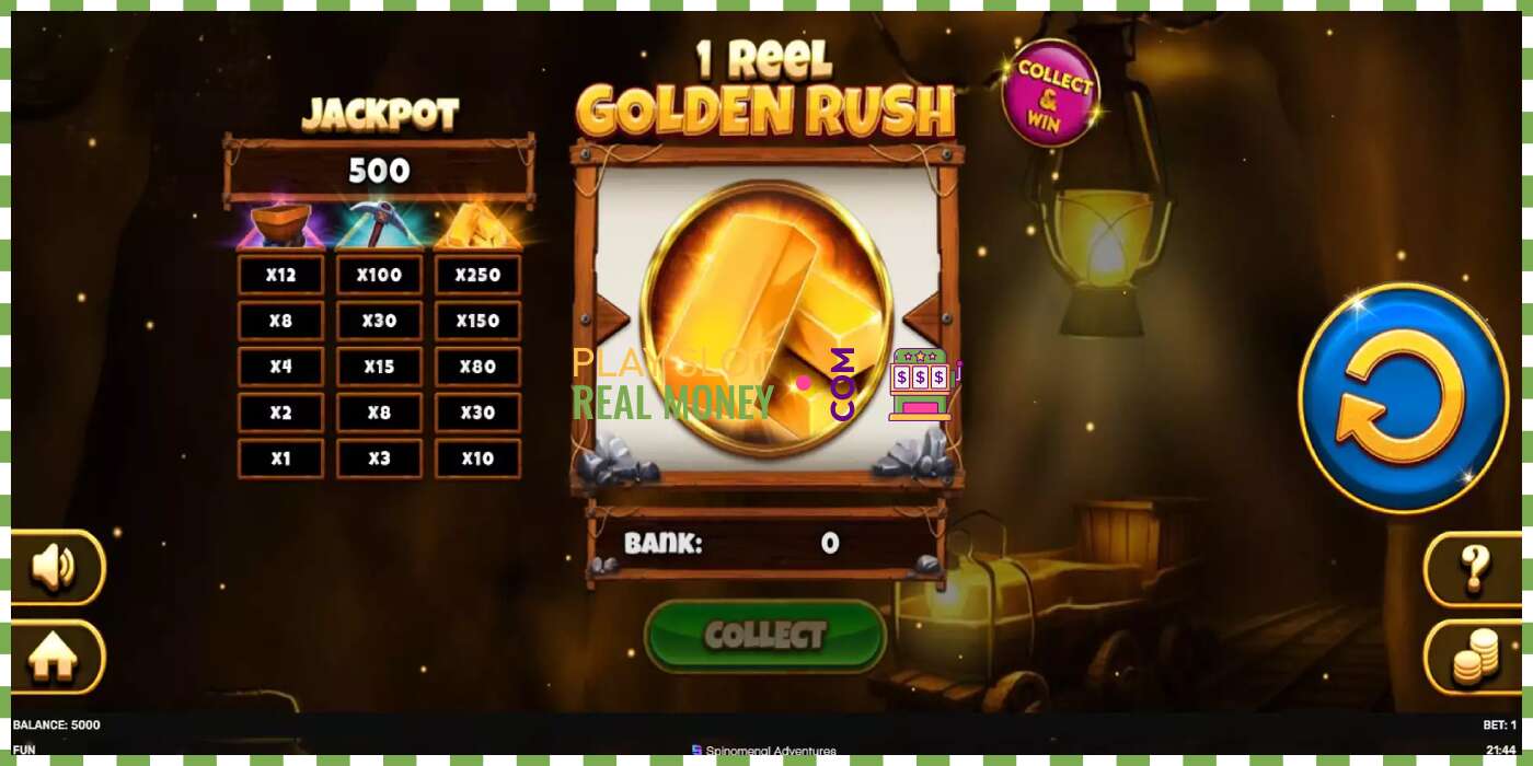 Slot 1 Reel Golden Rush za skutočné peniaze, obrázok - 2