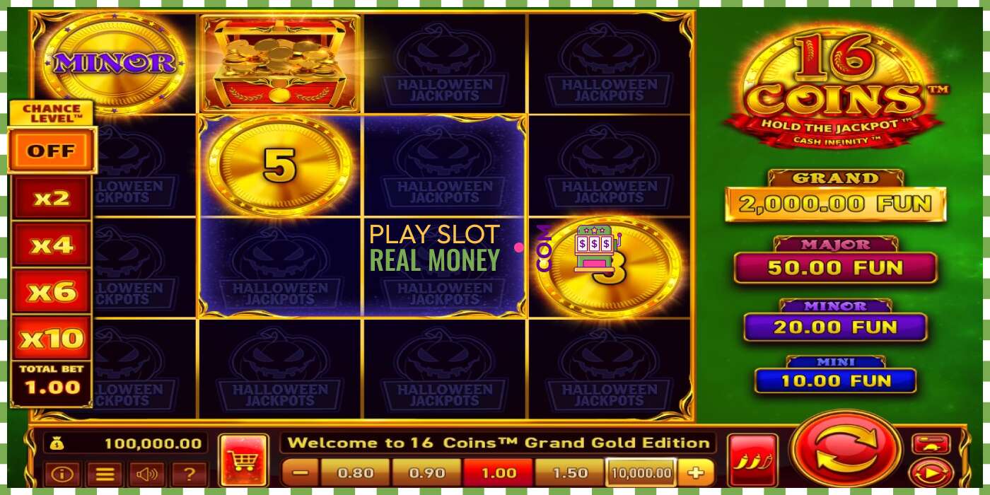 Слот 16 Coins Grand Gold Edition Halloween Jackpots на реальные деньги, картинка - 1