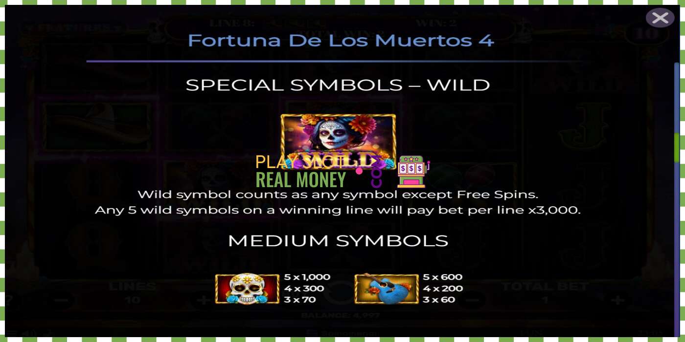 Slot Fortuna De Los Muertos 4 za skutočné peniaze, obrázok - 6