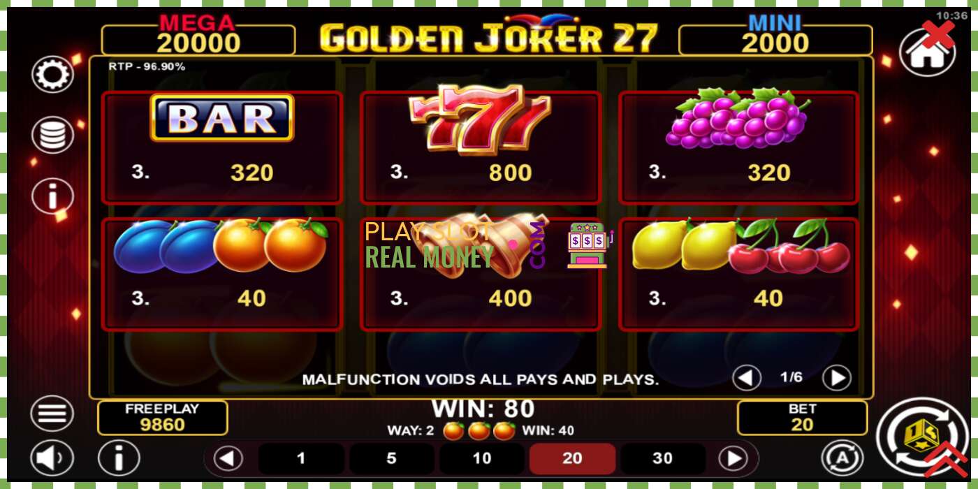 Слот Golden Joker 27 Hold & Win на реальные деньги, картинка - 5